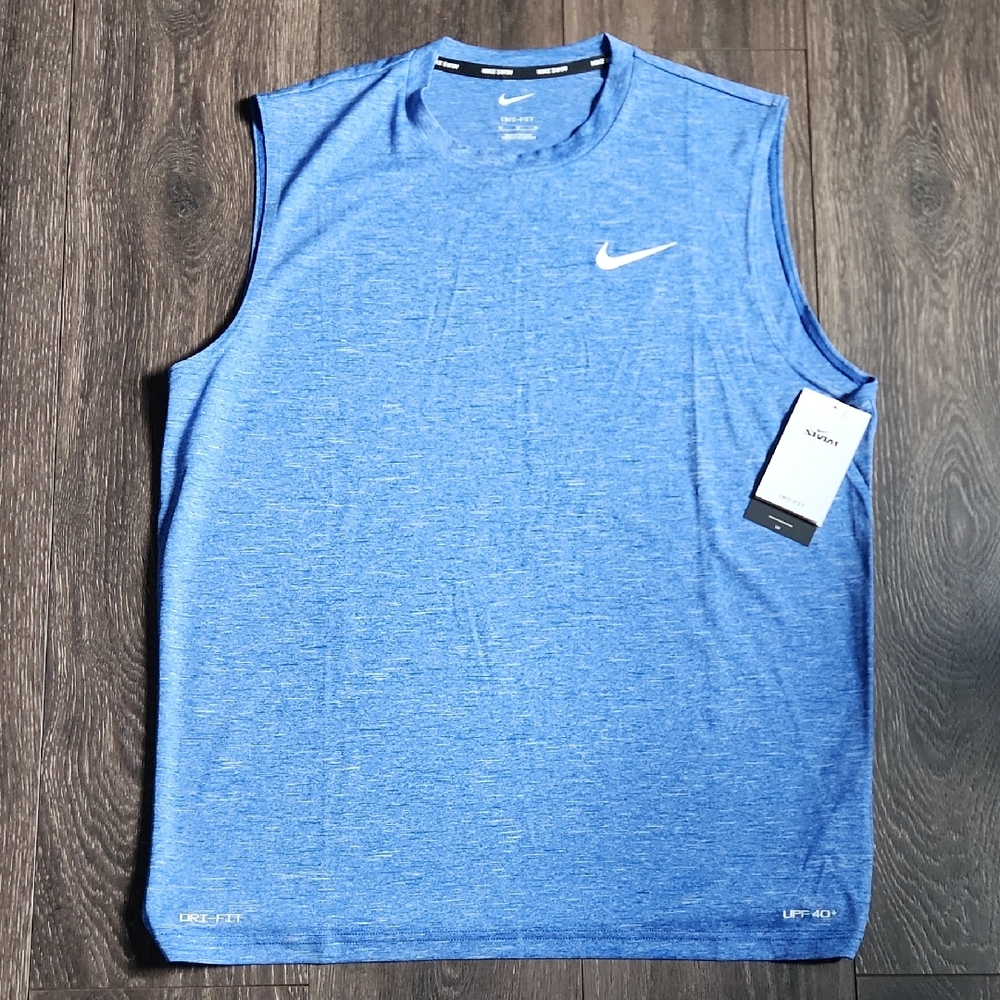 Nike Men's Heather Blue Swim Tank Top